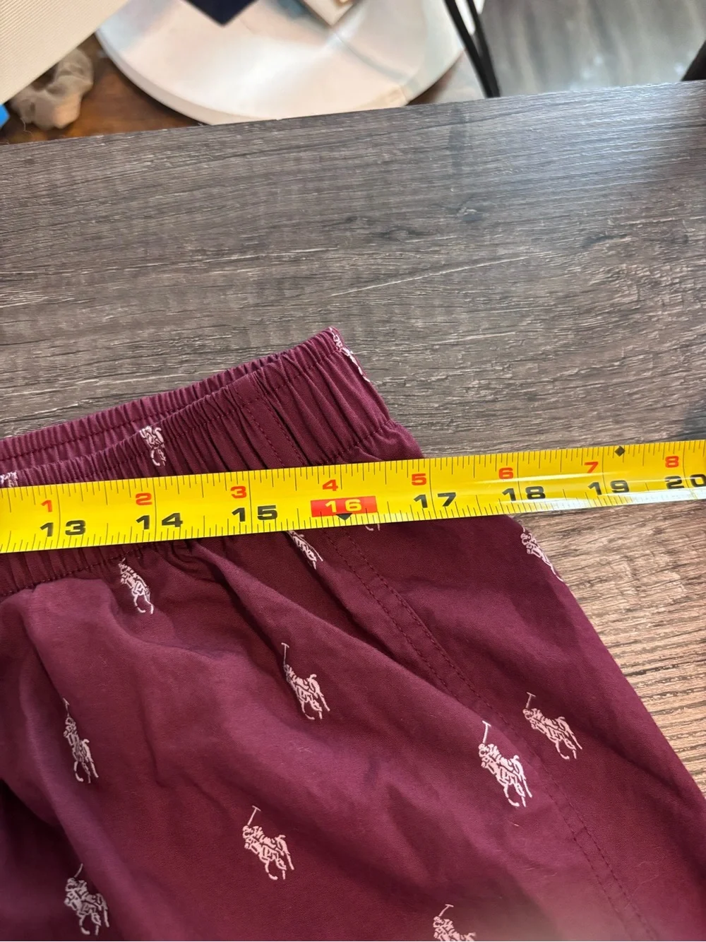 Polo Ralph Lauren Pony Print Boxer Shorts Burgundy Men's XL